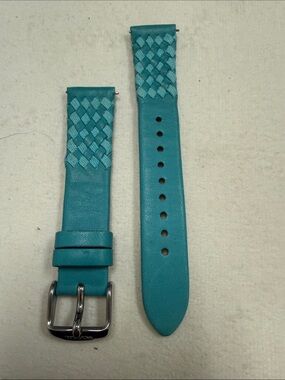 Fossil Teal Woven Leather Watch Strap 18mm